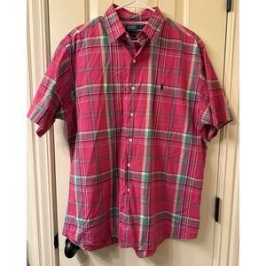 Polo Ralph Lauren Marlowe Fit Pink Plaid Short Sleeve Shirt L